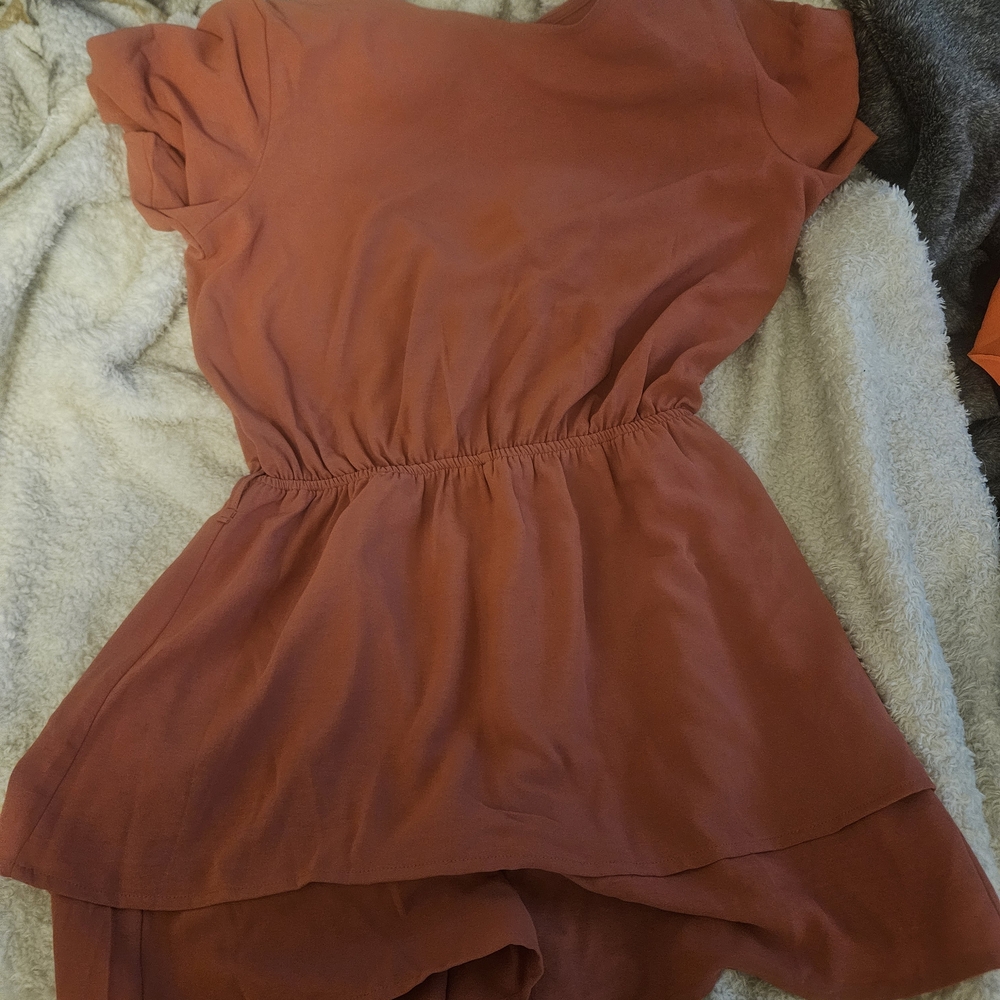 Chic Rust Short Sleeve Dress